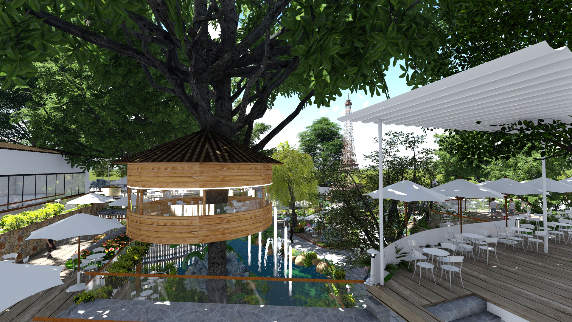 Thiết kế quán cafe sân vườn Tại Tân Bình (3)